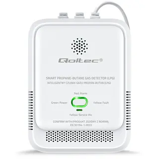 Qoltec Czujnik wycieku gazu Propan-Butan | detektor LPG | alarm 85dB | LED