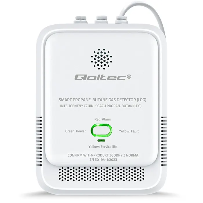 Qoltec Czujnik wycieku gazu Propan-Butan | detektor LPG | alarm 85dB | LED