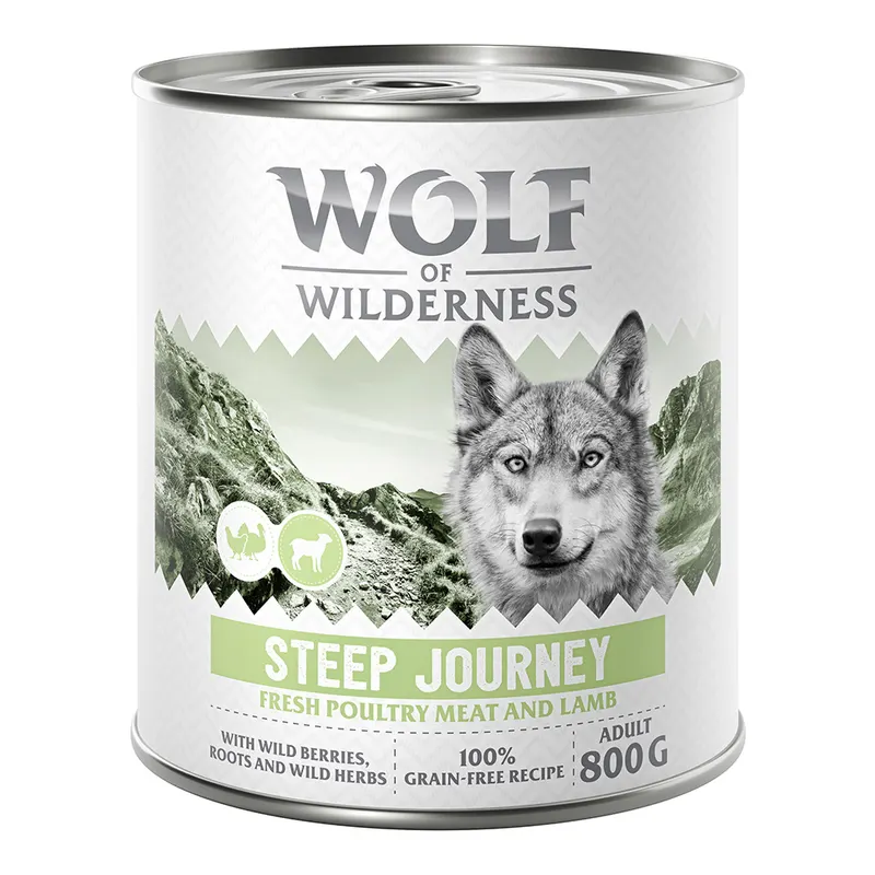 Wolf of Wilderness Adult “Expedition”, 6 x 800 g - Steep Journey - Drób z jagnięciną