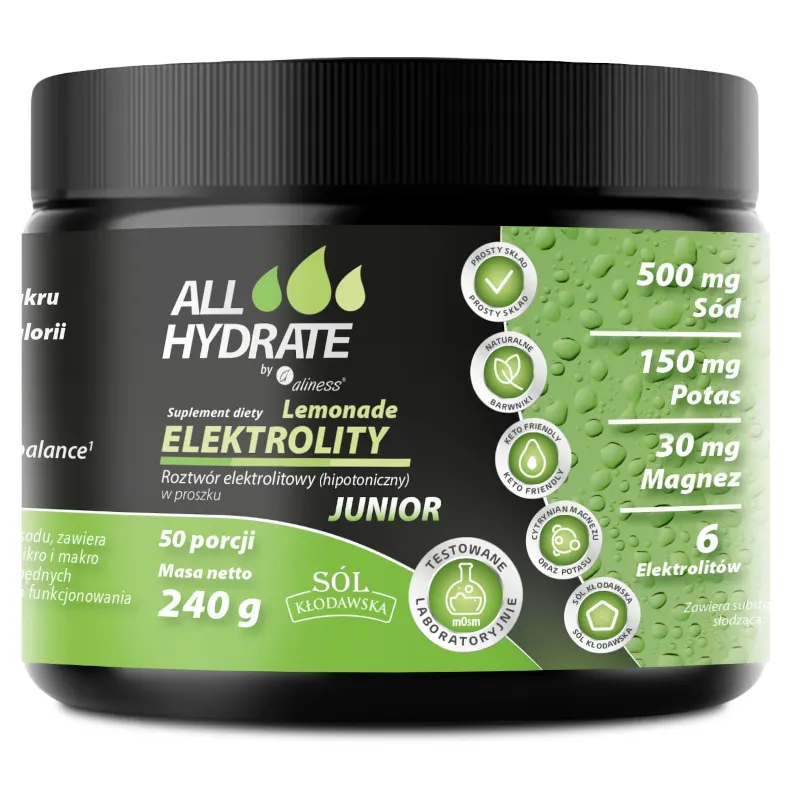 Aliness ALLHydrate Elektrolity JUNIOR Lemonade 240 g - Elektrolity