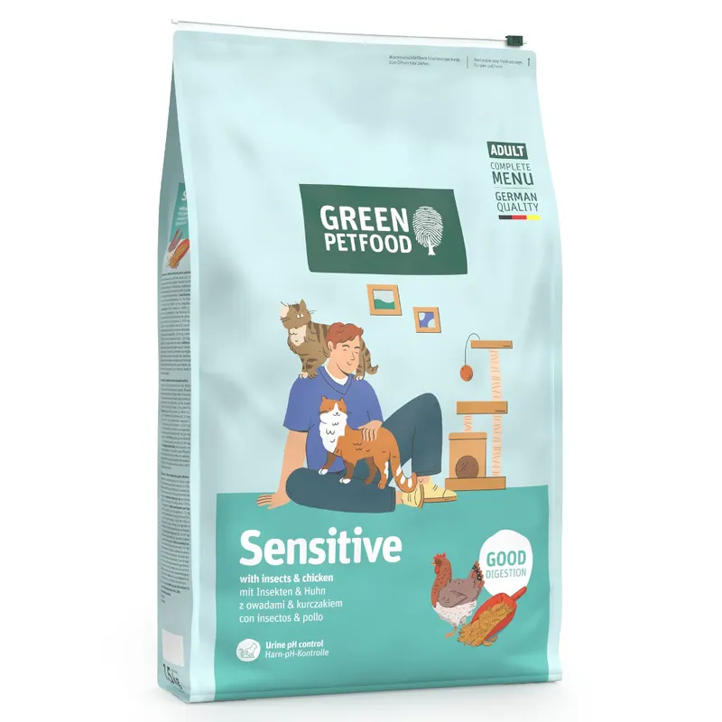 Green Petfood Adult Sensitive Good Digestion, z owadami i kurczakiem - 7,5 kg