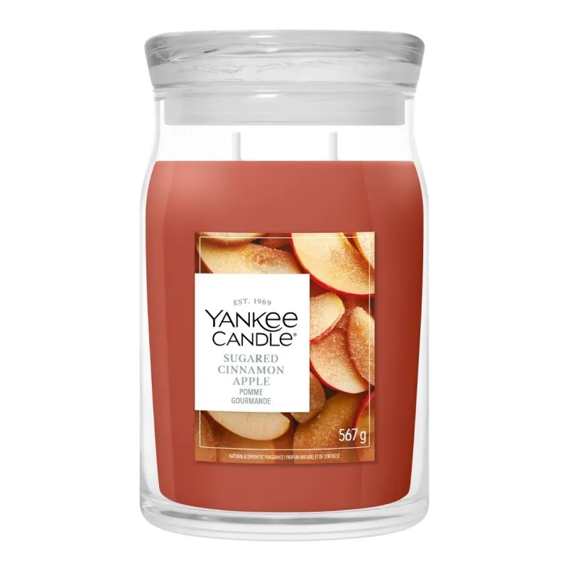 Yankee Candle Signature Świeca w Dużym Słoiku z Dwoma Knotami Sugared Cinnamon Apple