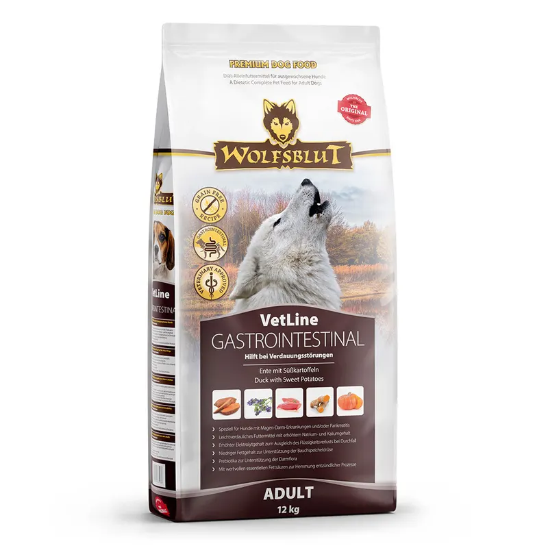 WOLFSBLUT VetLine Gastrointestinal Kaczka - sucha karma dla psa - 12kg