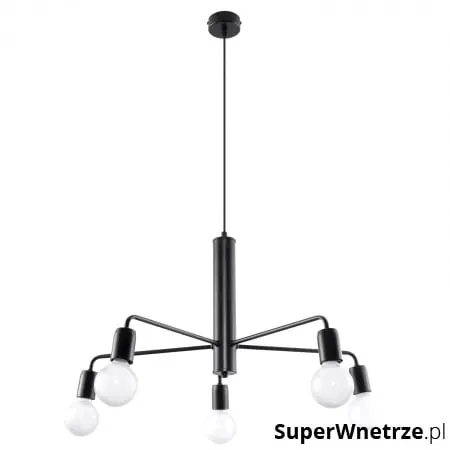 Lampa wisząca Sollux Lighting Duomo 5 biało-czarna