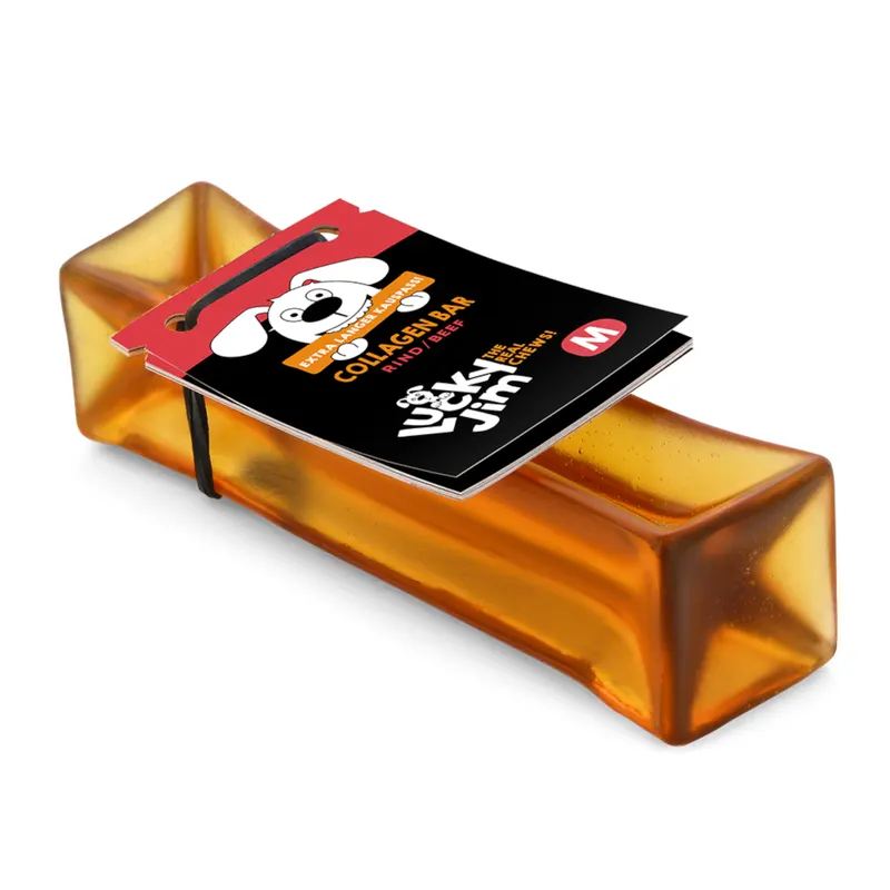 Lucky Jim Kollagen Bar, z wołowiną - 2 x 60 g, rozmiar M
