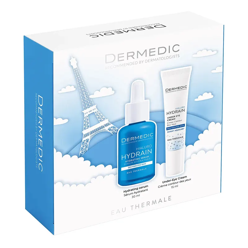 Dermedic Hydrain Zestaw Kosmetyków do Pielęgnacji Twarzy Serum + Krem pod Oczy