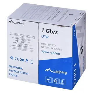 LANBERG KABEL UTP 1GB/S 305M DRUT CCA CZARNY