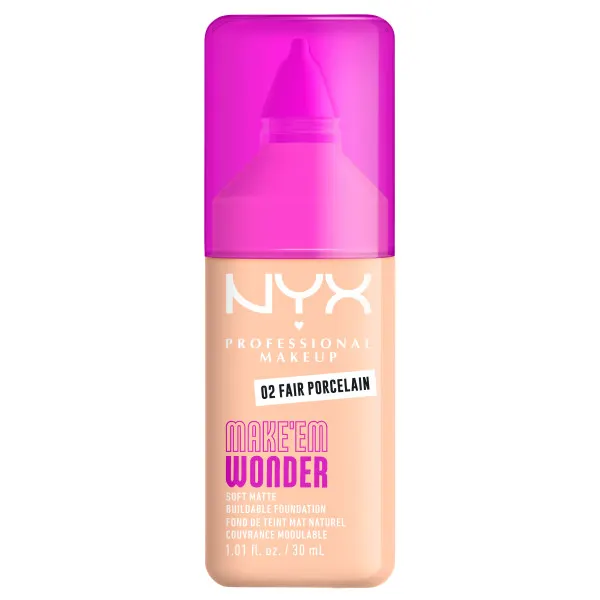 NYX Professional Makeup Make 'EM Wonder Kryjący Podkład do Twarzy 02 Fair Porcelain