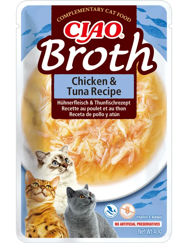 INABA Ciao Broth Chicken & Tuna Kurczak z tuńczykiem w rosole - przysmak dla kota - 40g