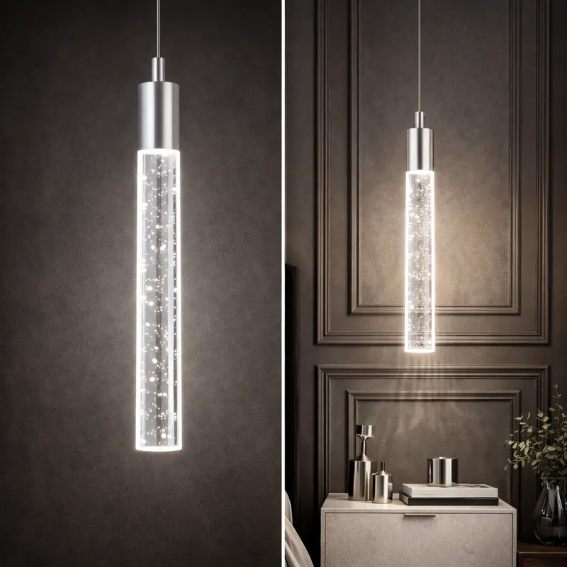 LUMIRÉA – Kryształowa Lampa Wisząca LED Premium | Srebrna / Czarna / Złota | Pojedyncza lub Podwójna