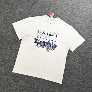 Yao Fashion Saint OF Michael Vintage Retro Casual Streetwear Oversize Loose Sport Y2k High Street Graphics Print T Shirt For Men