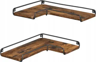 ZESTAW 2 sztuki półki narożne ŚCIENNE wiszące 29 x 40 vintage LOFT komplet