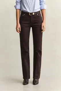Gant Jeansy Damskie Flare Fit Brązowe
