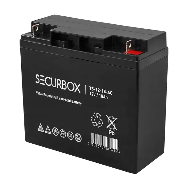 Akumulator 12V 18Ah AGM SECURBOX do Alarmu Monitoringu Zasilania Awaryjnego