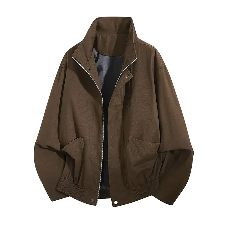 Spring and Autumn Simple Casual Jacket Men's Outdoor Stand Up Collar Versatile New Loose Fit