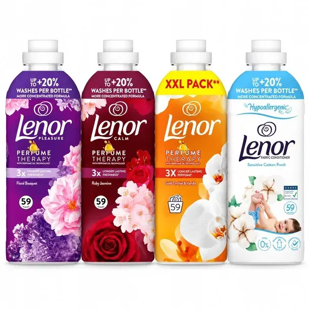 Płyn do płukania tkanin LENOR Mix Sensitive Ruby Jasmine Floral 4x 1,239l