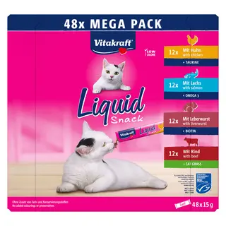 Vitakraft Cat Liquid-Snack Multipack - 48 x 15 g (Pakiet mieszany 2)