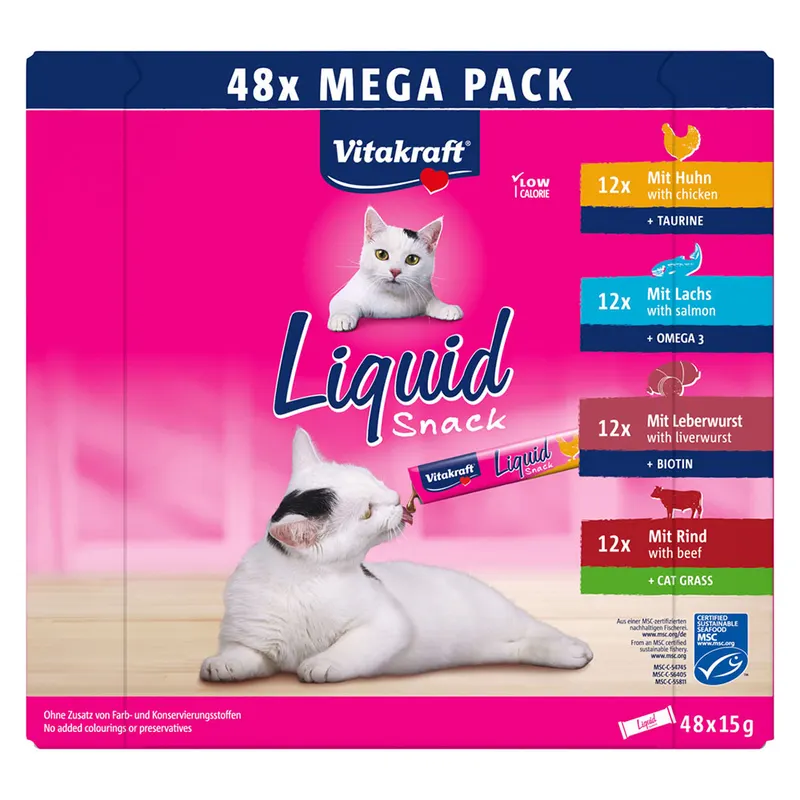 Vitakraft Cat Liquid-Snack Multipack - 48 x 15 g (Pakiet mieszany 2)