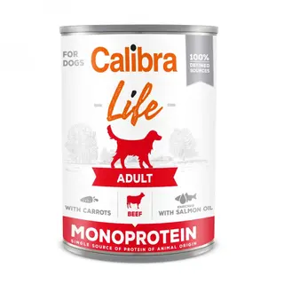 CALIBRA Adult Mono Beef with carrots - mokra karma dla psa - 400g