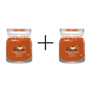 Yankee Candle Signature Świeca w Średnim Słoiku z Dwoma Knotami Cinnamon Stick 1+1