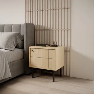 Szafka nocna JAPANDI w kolorze dąb artea 53,5x39x56,5 cm