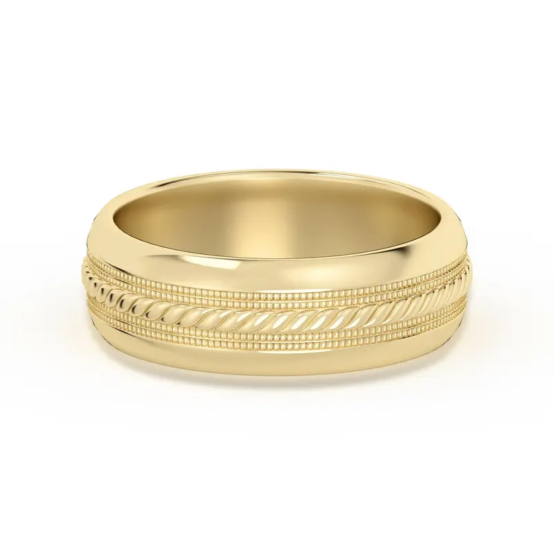 Single Rope Obrączka Ślubna 585 Żółte Złoto (14K) 6 MM