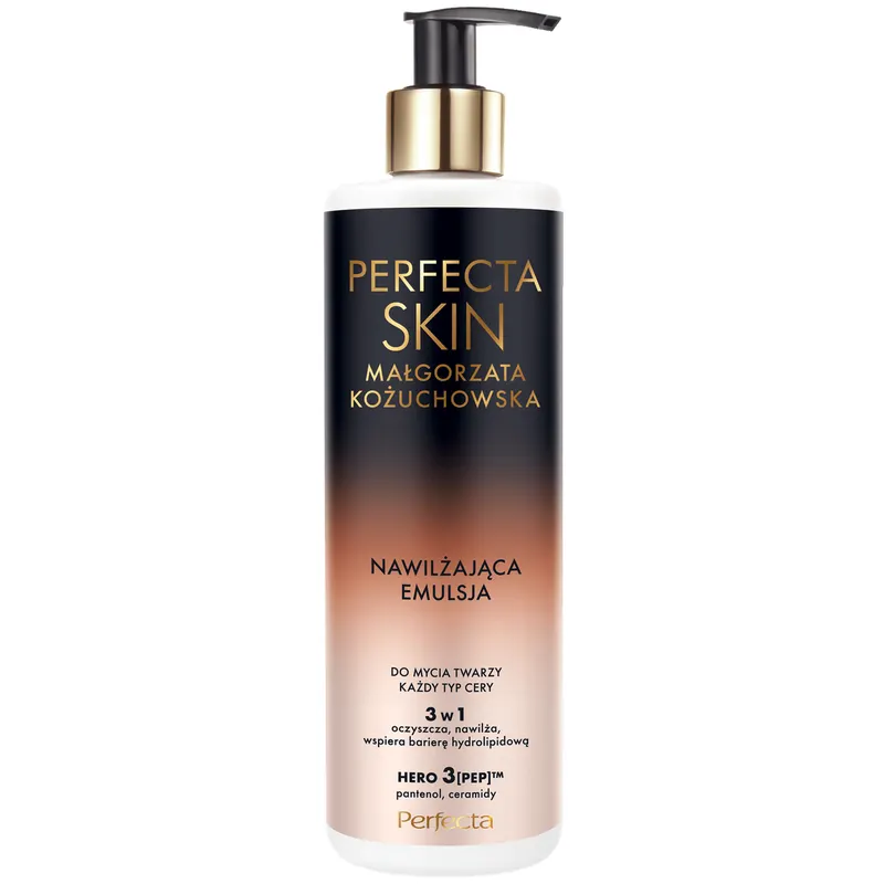 Perfecta Skin Małgorzata Kożuchowska Nawilżająca emulsja do mycia twarzy 3w1 z peptydami i prebiotykiem 300 ml