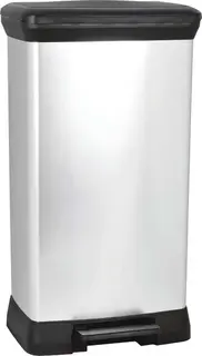 Kosz na śmieci z pedałem metalizowany 50l - Deco bin - CURVER