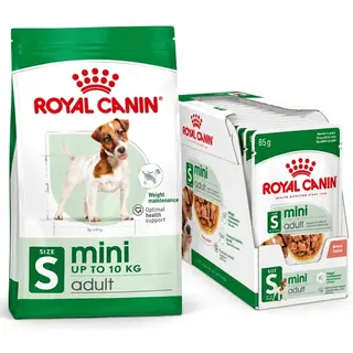 Royal Canin Zestaw karma dla psa Mini Adult 8kg + Mokra karma 12x85g