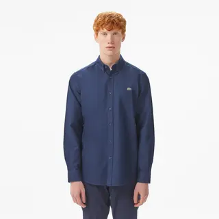 Lacoste Męska Koszula Z Długim Rękawem Granatowa Granatowy