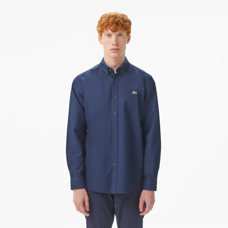 Lacoste Męska Koszula Z Długim Rękawem Granatowa Granatowy