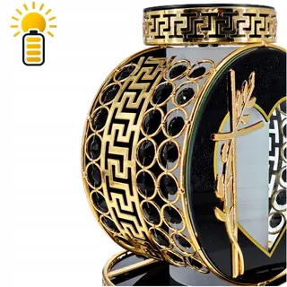 Znicz solarny Ilumini VIP złoto FOTWOLATICZNY 19,5x25 cm