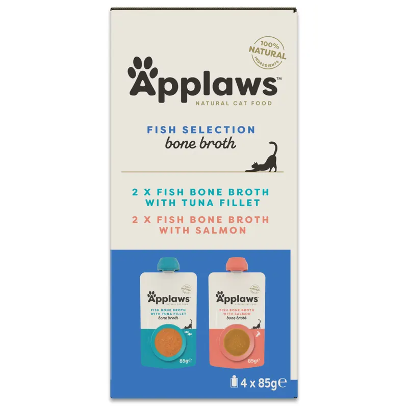 Applaws Cat w bulionie rybnym, 8 x 85 g - Pakiet mieszany (2 smaki)