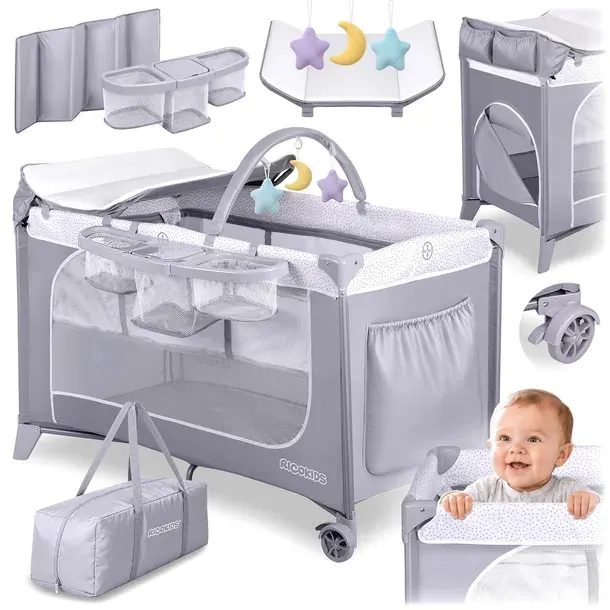 ŁÓŻECZKO TURYSTYCZNE DLA DZIECKA SKŁADANE KOJEC RICOKIDS + MATERAC + TORBA