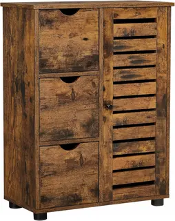 Szafka łazienkowa KREDENS 60 × 30 × 80 cm 3 SZUFLADY 2 PÓŁKI VINTAGE BRĄZ