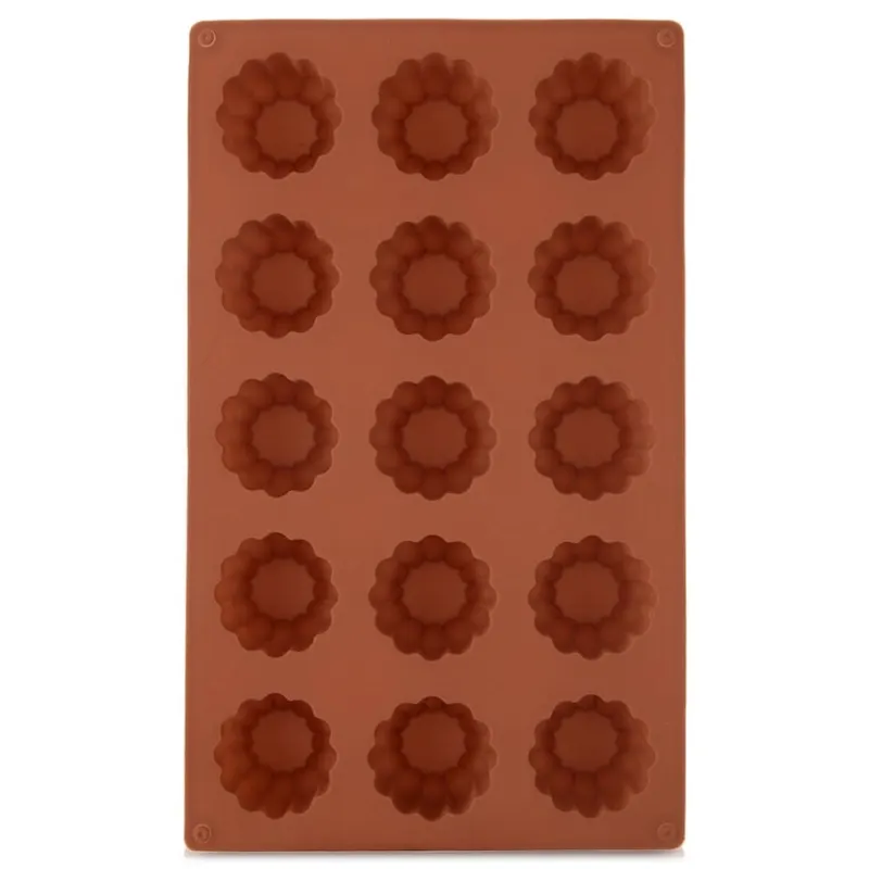 Forma do ciastek silikonowa brązowa kwiatek 28x17x2,8 cm