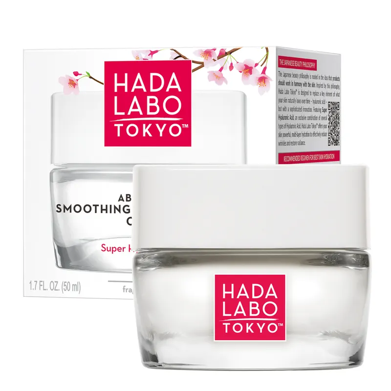Hada Labo Tokyo White krem do twarzy nawilżająco-wygładzający na dzień i noc z 4 formami kwasu hialuronowego, witaminą E i skwalanem 50 ml