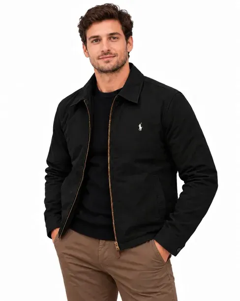  Polo Ralph Lauren Kurtka Męska Ocieplana Przejściowa Jesienna Czarna r. L