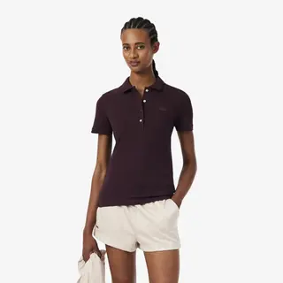 Lacoste L.12.D Koszulka Polo Slim Fit Z Elastycznego Piqué Bordowa