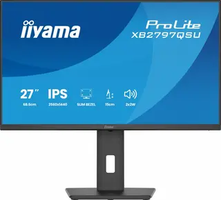 IIYAMA Monitor ProLite 27 cali XB2797QSU-B1 IPS,QHD,2xHDMI,DP,350cd,75Hz,1000:1, USB HUB,x4 ((2x Type-A v.3.2 Gen 1 (5Gbps, 4.5W) 2x Type-C (5Gbp