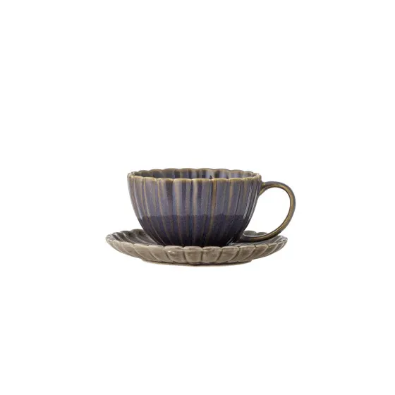 Filiżanka ze spodkiem Bloomingville Purple Stoneware Latina, 220 ml
