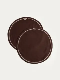 Maty stołowe PATISSERIE MINI okrągłe brązowe z haftem, zestaw 2 szt.