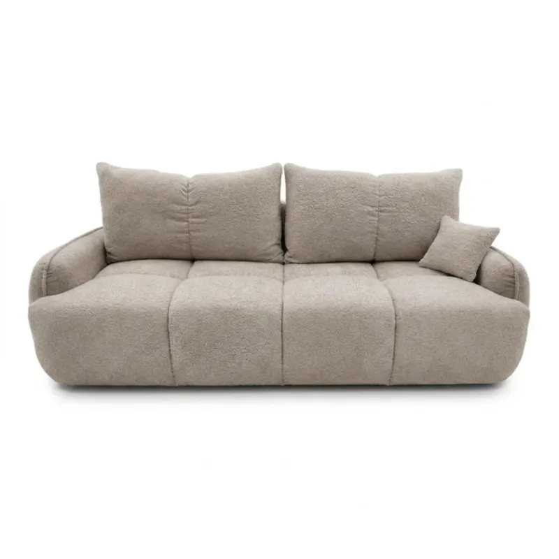 Nowoczesna kanapa, boucle, BRISO, 243x102x93 cm, ciemny beżowy | TYLETEGOTU