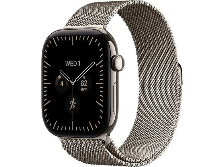 Smartwatch APPLE Watch Series 12 GPS + Cellular, koperta 46mm z tytanu w kolorze naturalnym, bransoleta mediolańska naturalnym - rozmiar M/L MJGQ4MP/A