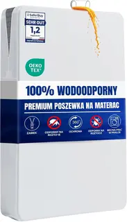 Pokrowiec na materac wodoodporny 140x200x20 cm biały z zamkiem