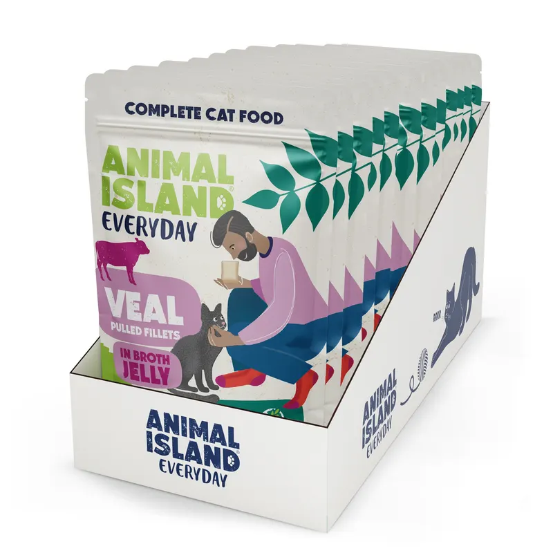 ANIMAL ISLAND Everyday Jelly Cielęcina Box - mokra karma dla kota - 12 x 85g