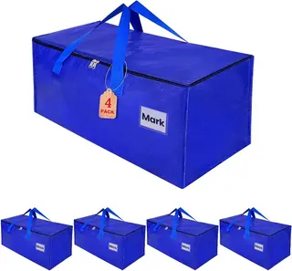 Torba do przechowywania ubrań 93 l niebieska 67,5 x 34 x 38 cm 4 szt