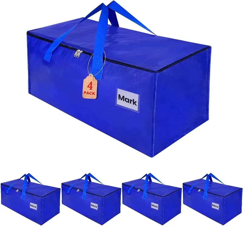 Torba do przechowywania ubrań 93 l niebieska 67,5 x 34 x 38 cm 4 szt