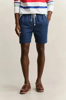 Gant Bawełniane Szorty Męskie Regular Fit Niebieskie