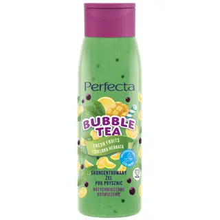 Perfecta Bubble Tea Fresh Fruits + Zielona Herbata skoncentrowany wegański żel pod prysznic z hydrożelowymi crazy balls i ekstraktem z zielonej herbaty 400 ml